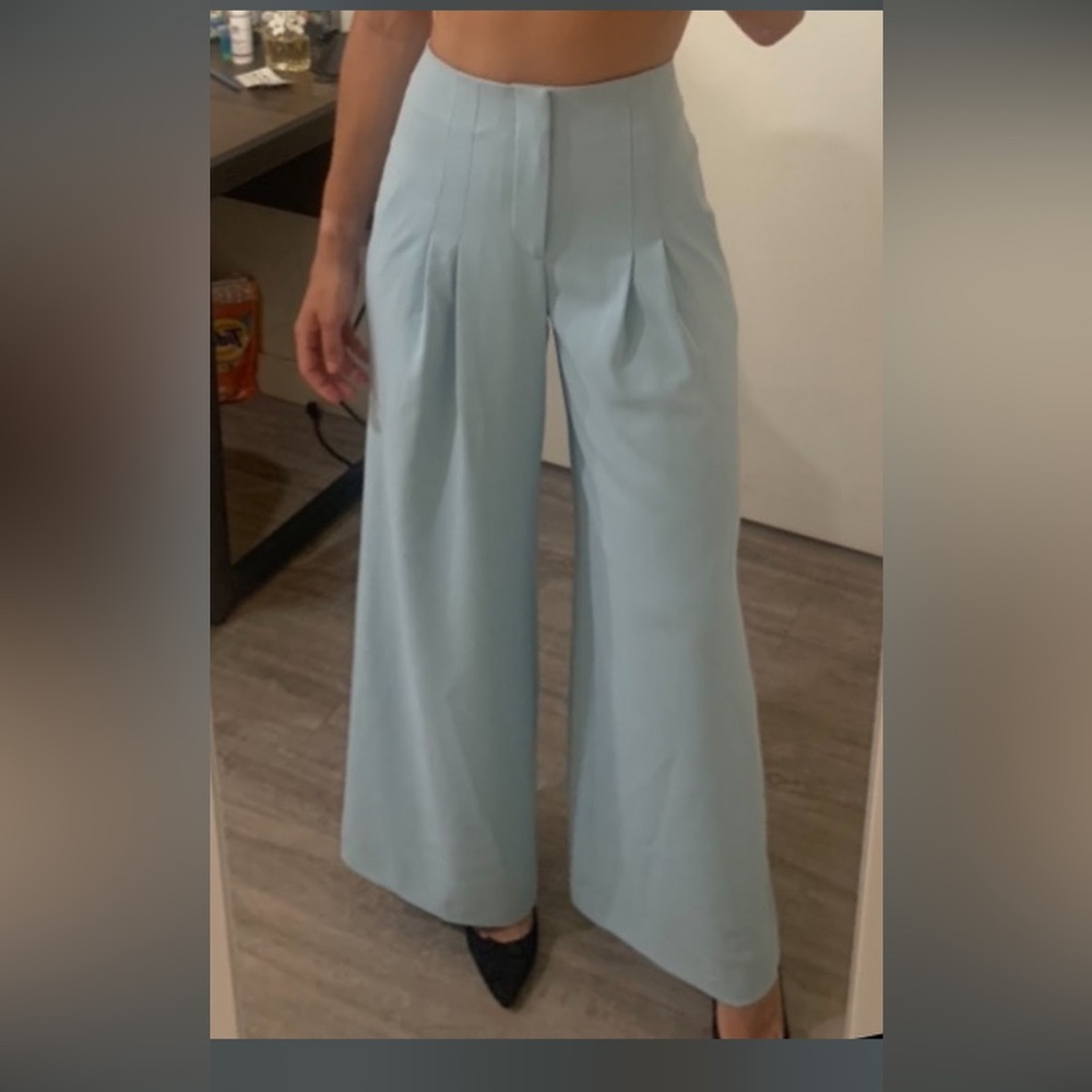 Alice + Olivia Light Blue Wide Leg Pants